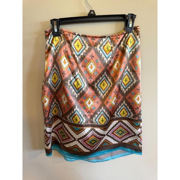 Boston Proper Geometric Print Wrap Style Skirt Size 6 - Picture 4 of 4